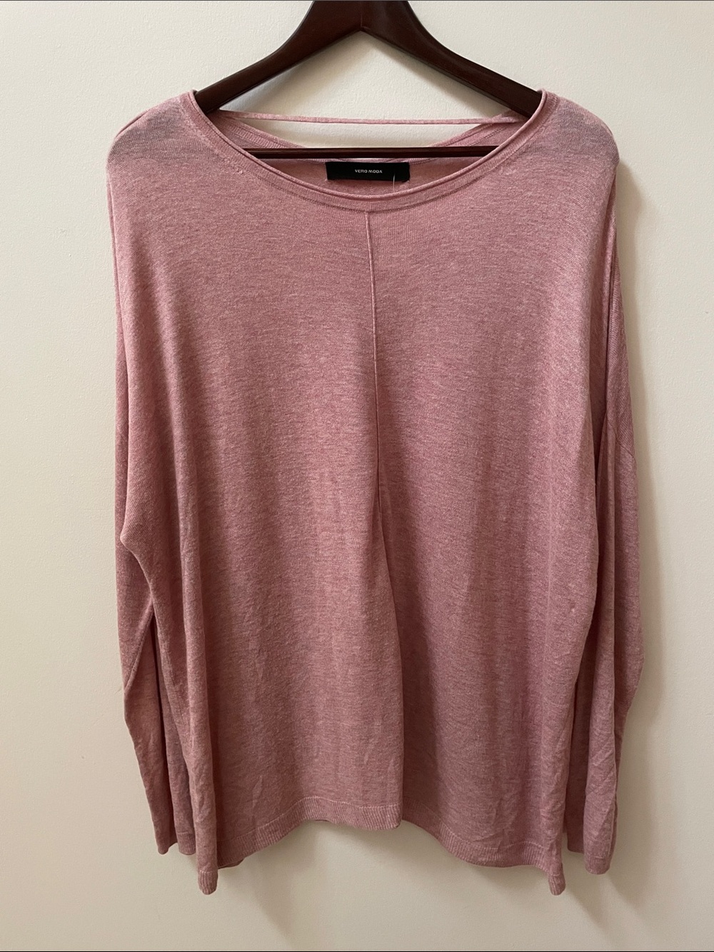 Vera Moda Mauve-Pink Long Sleeve Lightweight Tee